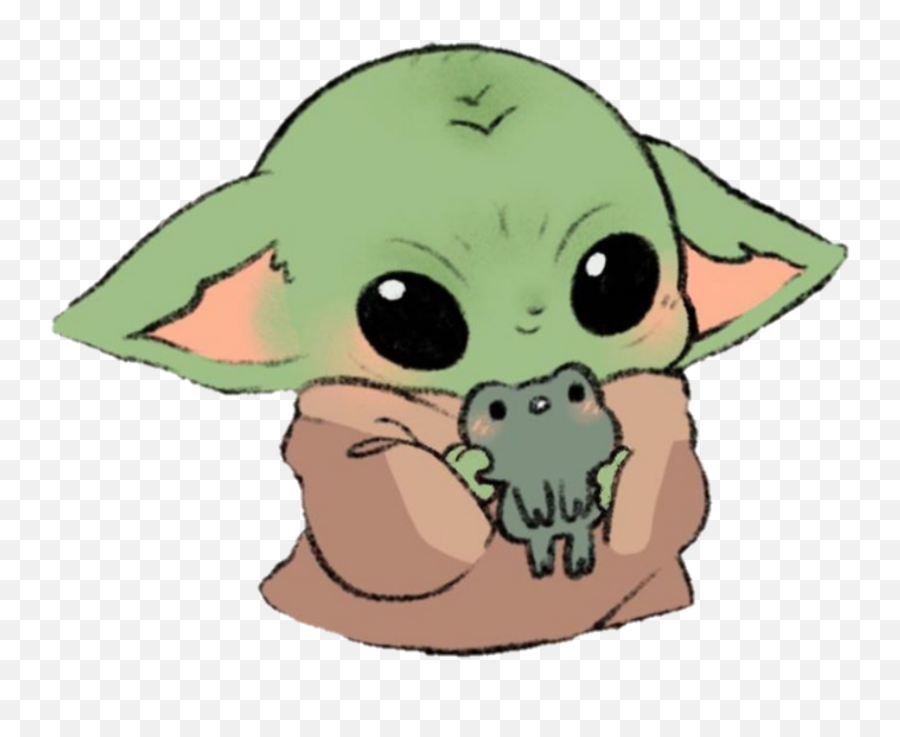 Yoda Clipart Baby Yoda Sticker - Baby Yoda Drawing Easy Emoji,Yoda Emoticon