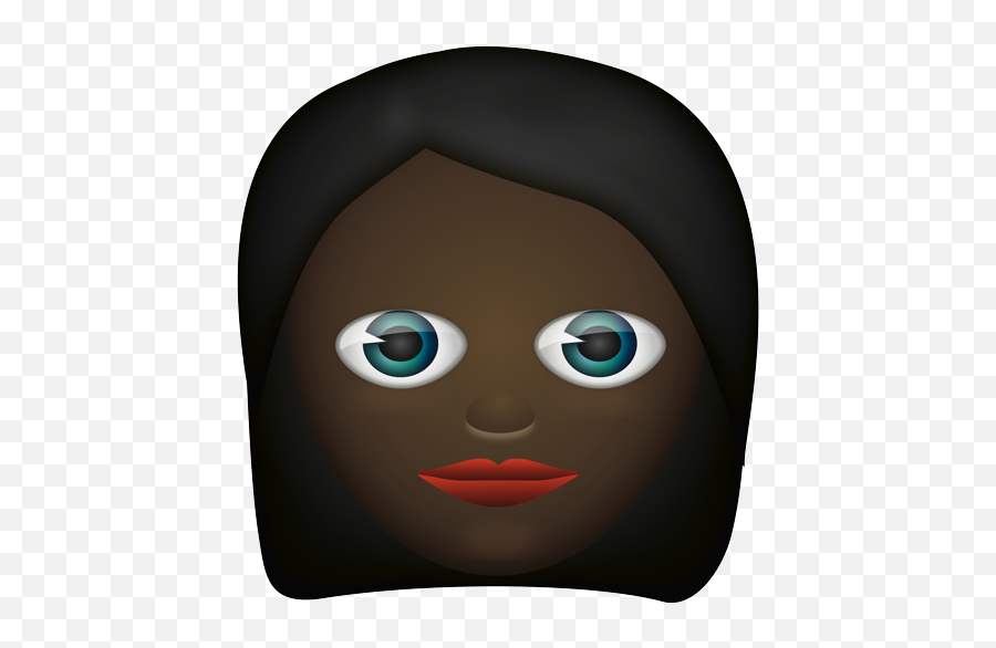 Black Hair - Cartoon Emoji,Black Woman Emoji