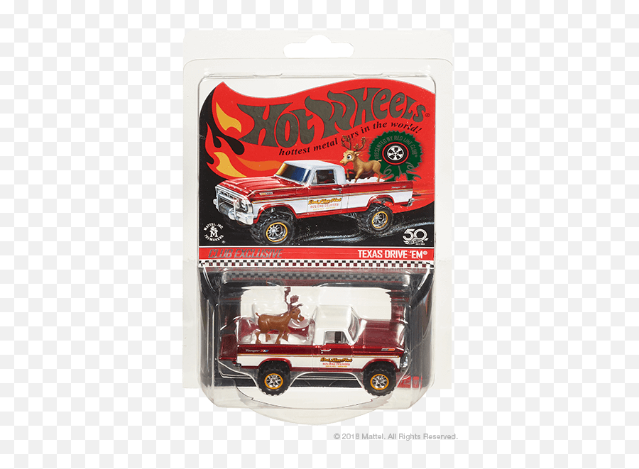 Rlc Exclusive Holiday Texas Drive U0027em With Reindeer At Hwc - Hot Wheels Texas Drive Em Christmas Emoji,Cryin Emoji