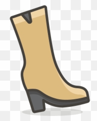 Womans Boot Emoji Clipart - Round Toe