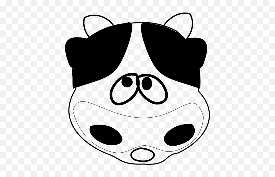 Vector Drawing Of A Smiling Cow - Cow Face Clip Art Emoji,Question Mark In Box Emoji