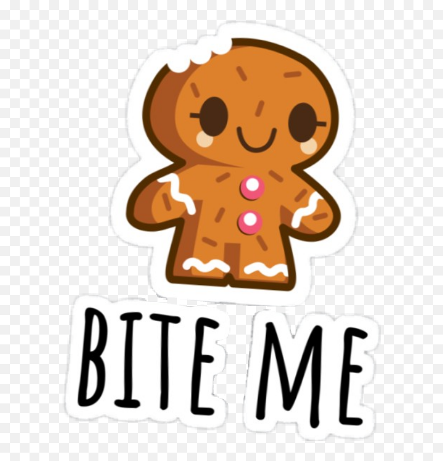 Biteme Gingerbread Scgingerbreadcookies - Cartoon Ginger Bread Man Emoji,Bite Me Emoji