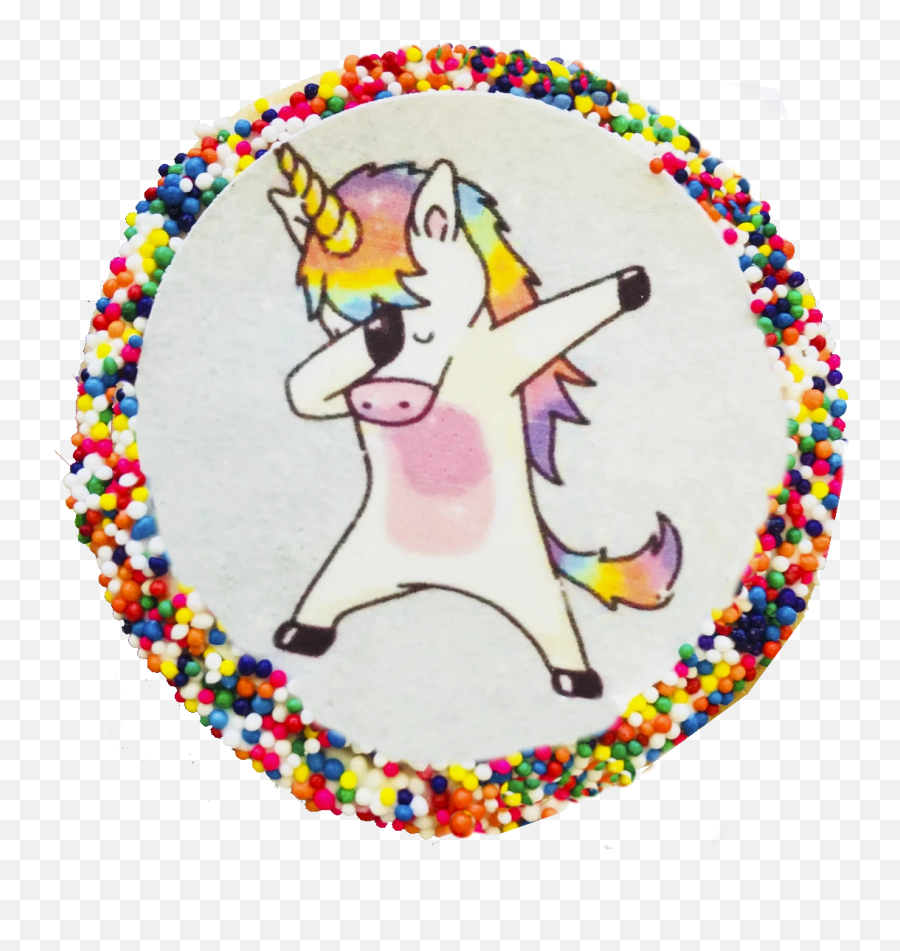 Christening Sugar Cookies With - Unicorn Cookie Dabbing Emoji,Unicorn Emoji Cake