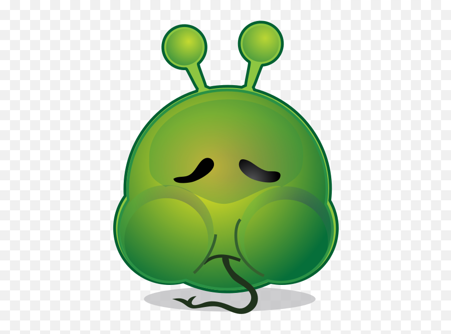 Smiley Green Alien Sickoff - Smiley Alien Emoji,Cry Emoticon
