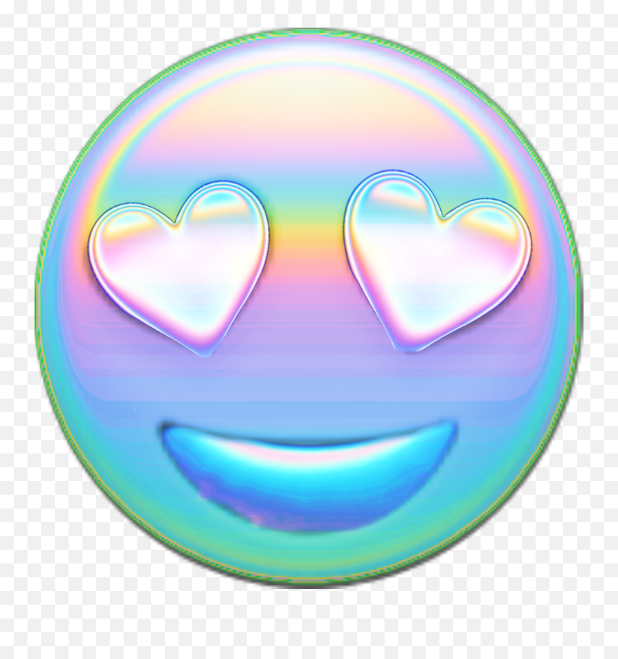 Valentinesday Emoji Holo Cute Selfie - Valentines Day Emojis Cute,Blue Heart Eyes Emoji