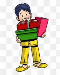 Christmas Clipart for Kids clipart Art - Boy With Presents Emoji