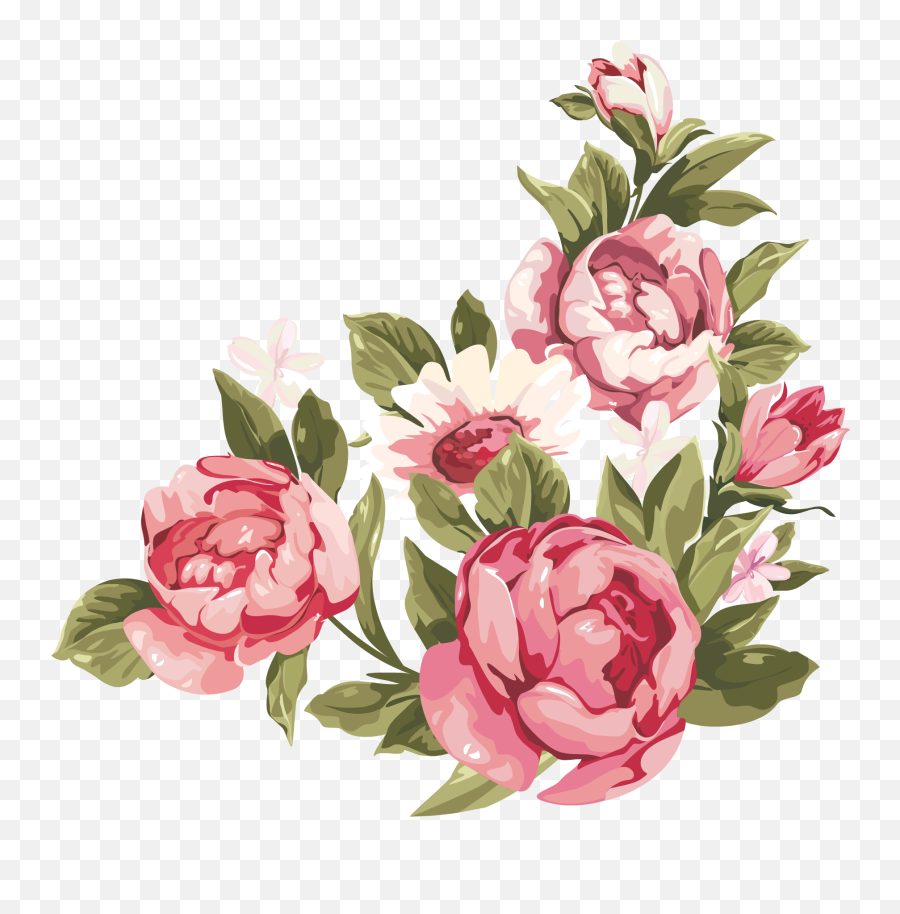 Romantic Pink Flower Border Png Clipart Png Svg Clip Art - Transparent Pink Flowers Png Emoji,Pink Flower Emoji