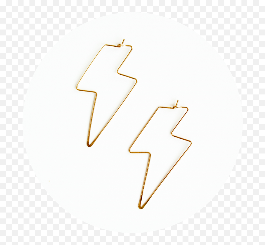 Lightning Bolt Earrings - Vertical Emoji,Lightening Emoji