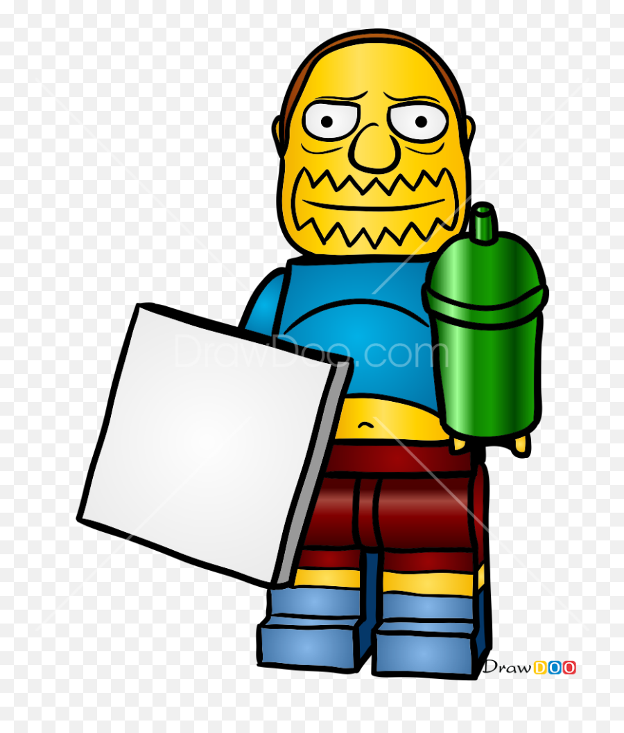 How To Draw Comic Book Guy Lego Simpsons - Fictional Character Emoji,Emoji Man And Book