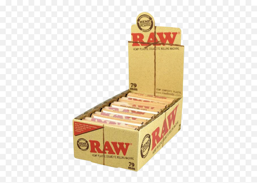 Raw Eco Hemp 79mm Cigarette Rolling Machine - 12 Pack Display Cardboard Box Emoji,Cig Emoji