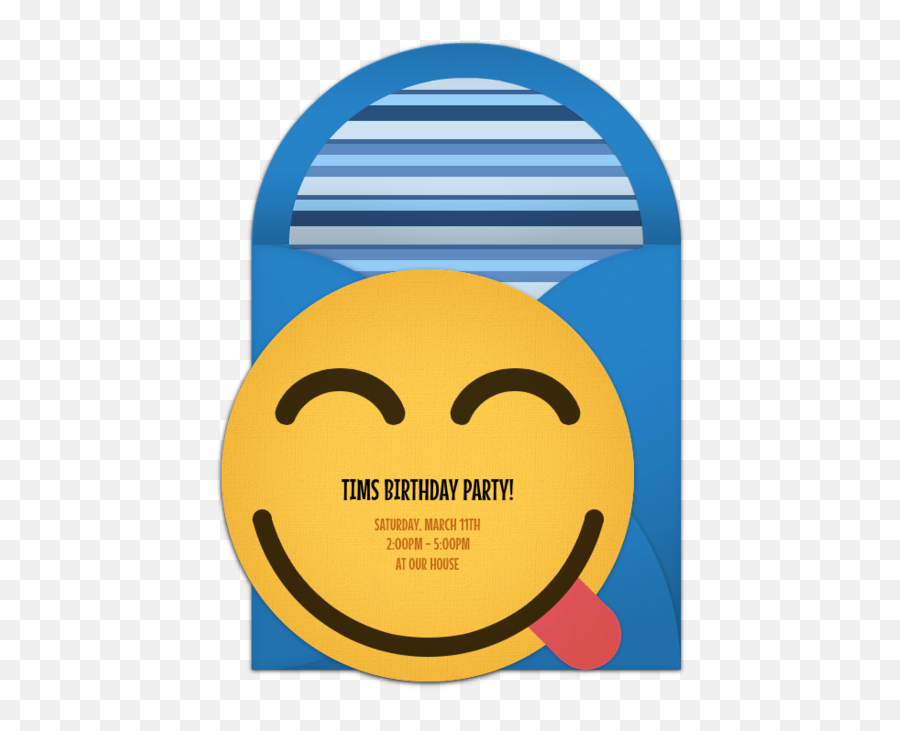 Free Yum Smiley Invitations - Circle Emoji,Yum Emoji