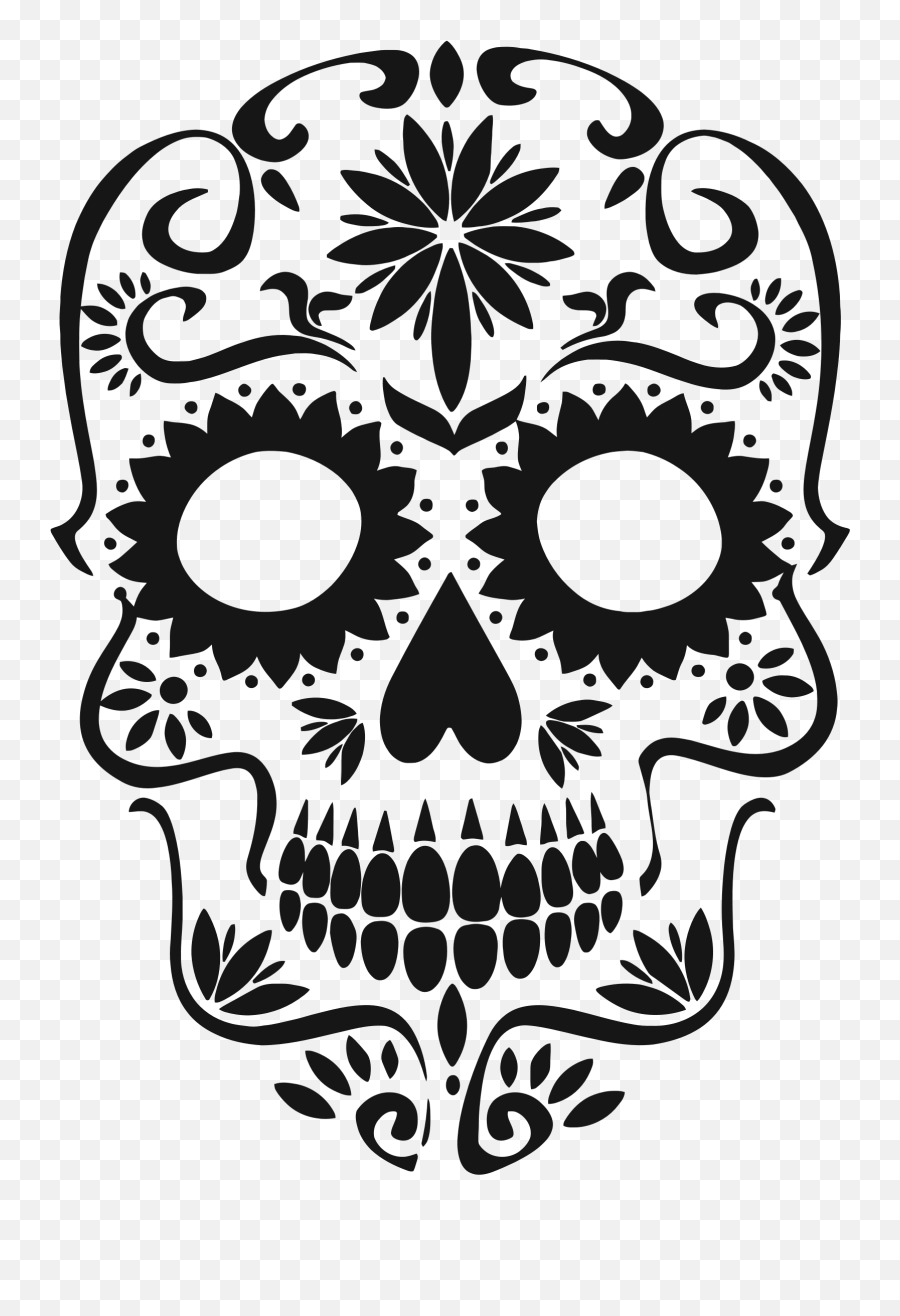 Free Skull Silhouette Png Download - Clipart Sugar Skull Png Emoji,Death Skull Emoji
