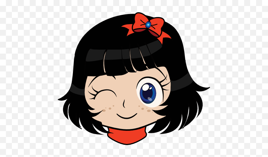 Winky Girl Manga Smiley Emoticon - Dizzy Anime Drawing Emoji,Winky Emoticon