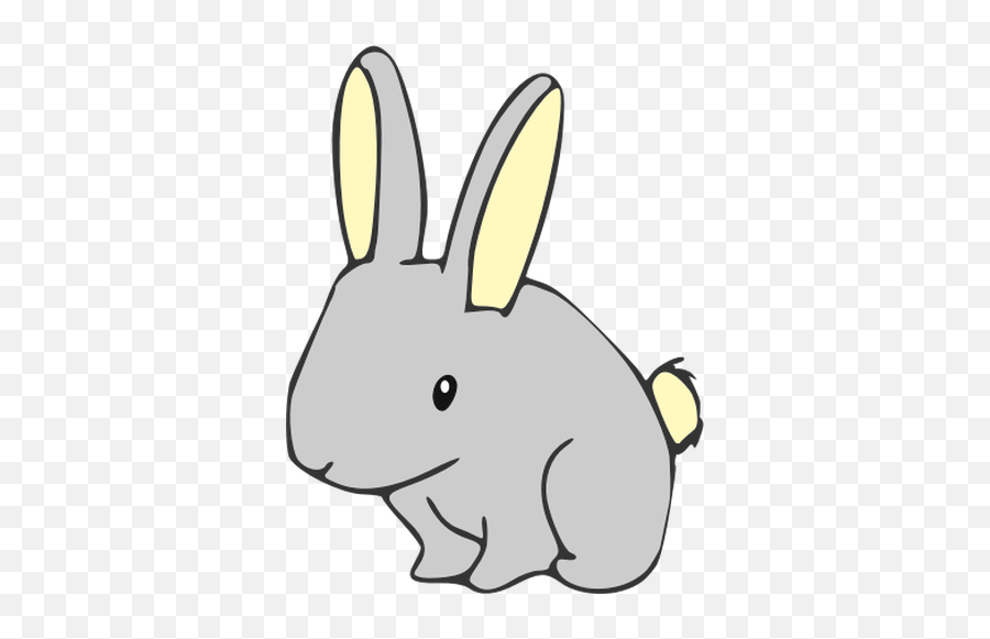 White Bunny - Cute Rabbit Clipart Black And White Free Emoji,Bunny Ears Emoji