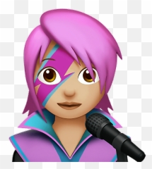 Girl Rock Emoji Niña Emoticon - David Bowie