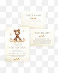 Bear Baby Shower Invitation Set - Brown Emoji