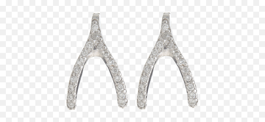 Diamond Wishbone Earrings - Earrings Emoji,Conflict Diamond Emoji