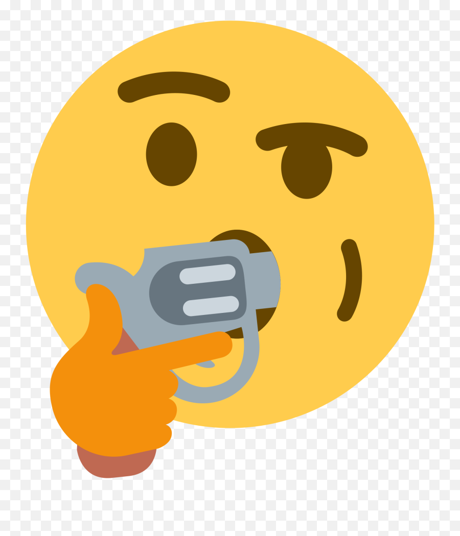 Thinking Emoji With Gun In Mouth Clipart - Discord Server Icon Gif,Gun Emoji