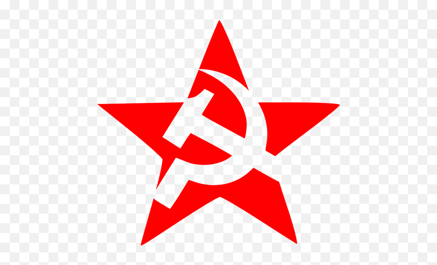 Vector Drawing Of Hammer And Sickle In Five Leg Star - Red Star Communist Emoji,Star Wars Emoji Keyboard