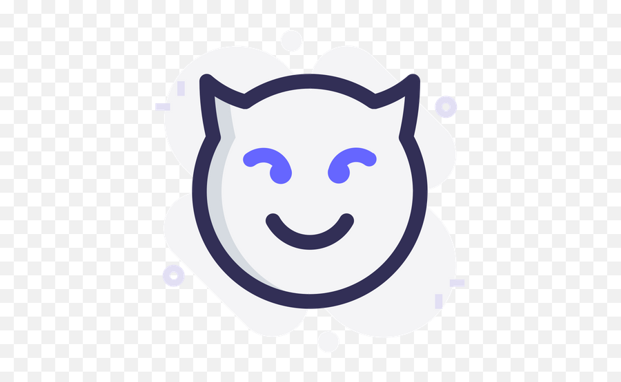 Devil Emoji Icon Of Colored Outline - Happy,Devil Smirk Emoji