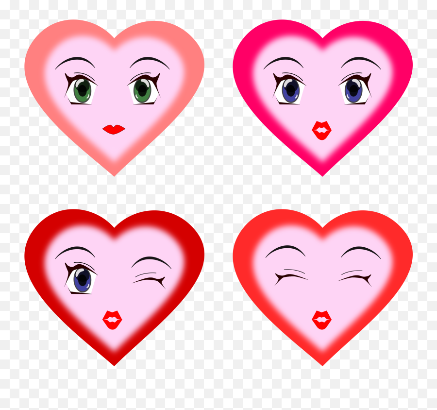 Clipart Heart With Face - Heart Smiley Faces Clip Art Emoji,Animated Heart Emoji