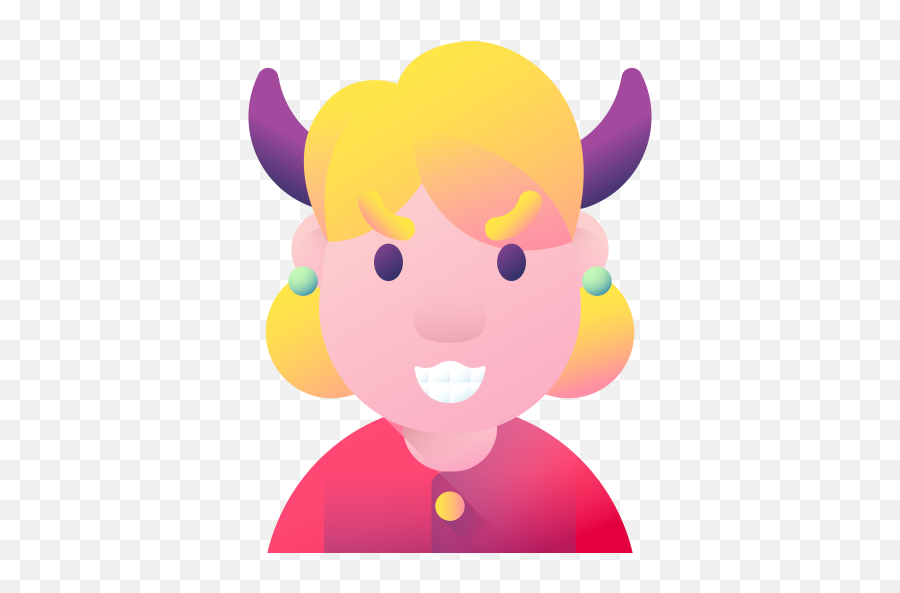 Evil - Cartoon Emoji,Horns Down Emoji
