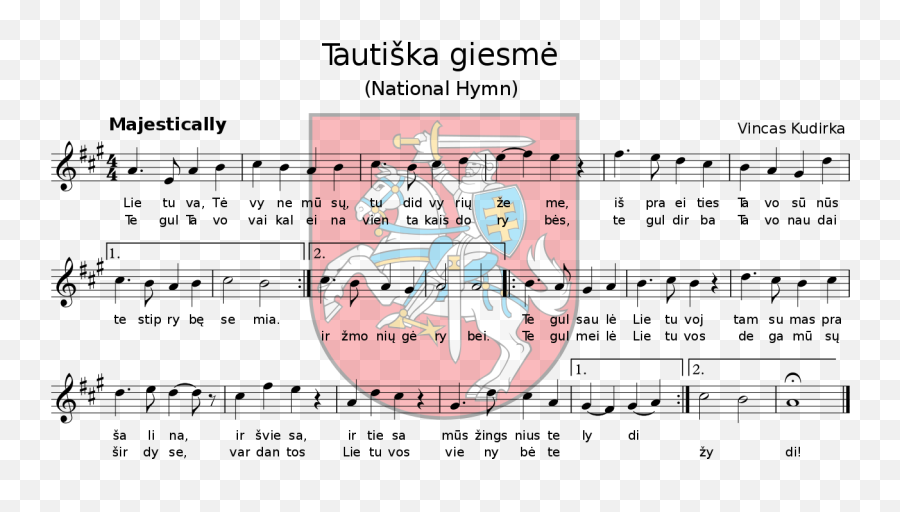 Lithuanian Anthem Sheet Music - Lithuania Emoji,Emoticons Text Message
