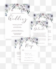 Modern Wedding Invitation Set Templates - Garden Wedding Invitation Png Emoji,Ampersand Emoji