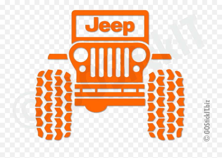 Jeep Logo Big Tires Jeep Vinyl Decal Sticker - Jeep Svg Emoji,Jeep Emoji
