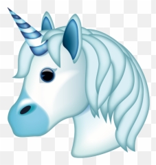 Blue Unicorn Face - Illustration Emoji