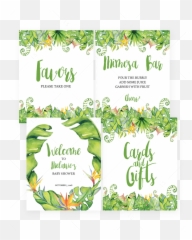 Thank You Card With Green Banana Leaves - Christmas Emoji