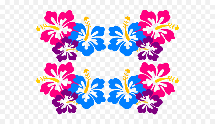 Flowers Clip Art Borders Free Clipart - Hibiscus Clip Art Emoji,Hawaiian Flower Emoji