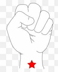 Fist Power Star Red Hand - Clip Art Emoji