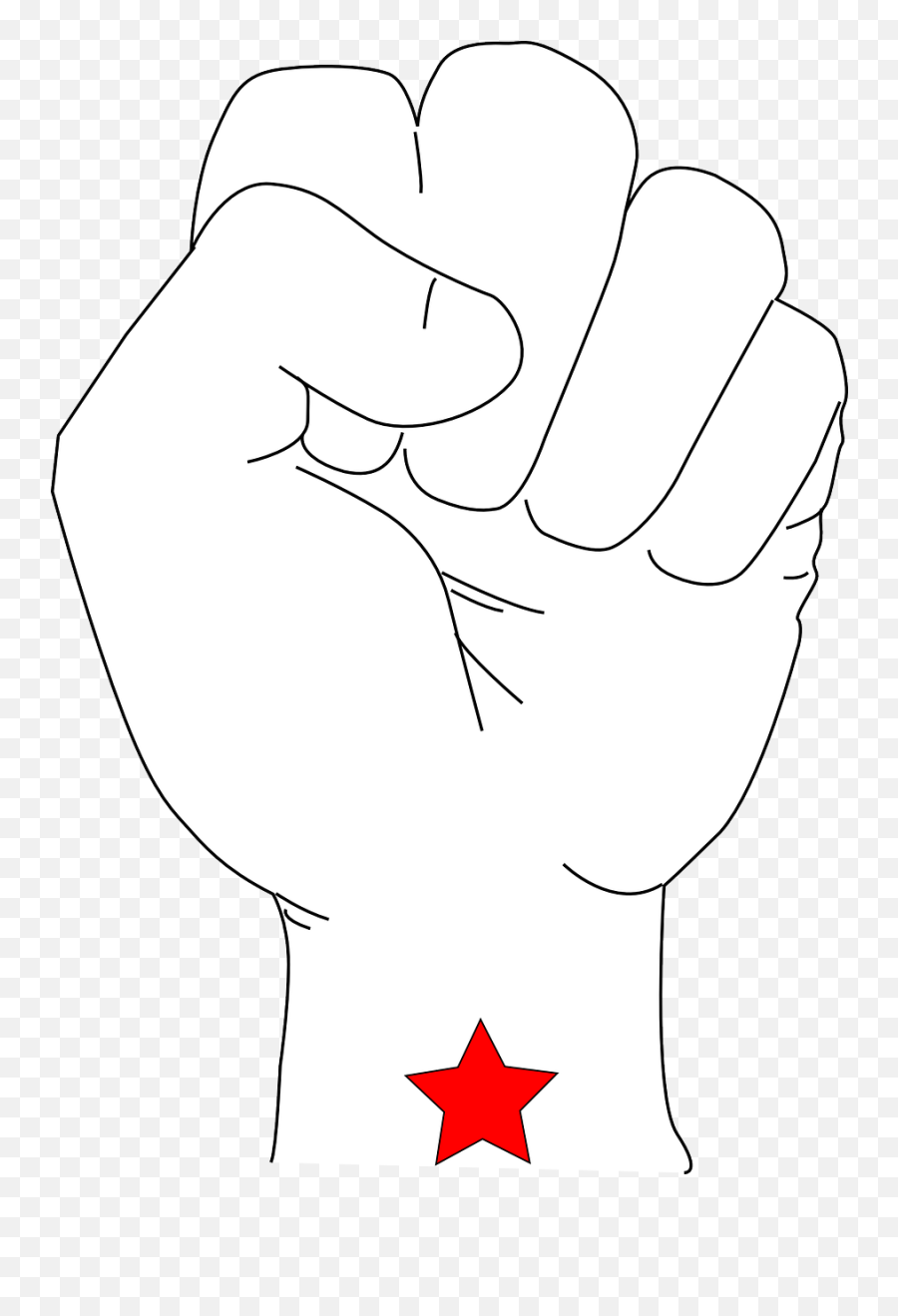 Fist Power Star Red Hand - Clip Art Emoji,Star Fist Emoji