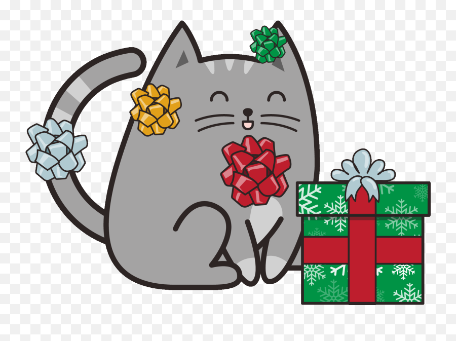 Cat Sticker - Gift Bow Clip Art Emoji,Grumpy Cat Emoji Android