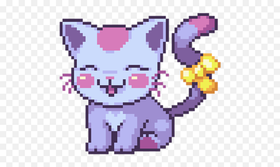 Kawaii Neko Cat Clipart - Cute Pixel Art Aesthetic Emoji,Neko Emoji