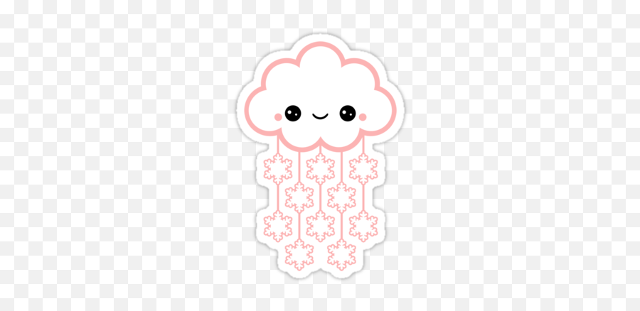 Cute Pink Snow By Sugarhai Kawaii Doodles Kawaii Stickers - Snowflakes Cute Kawaii Png Emoji,Candy Face Lemon Pig Emoji