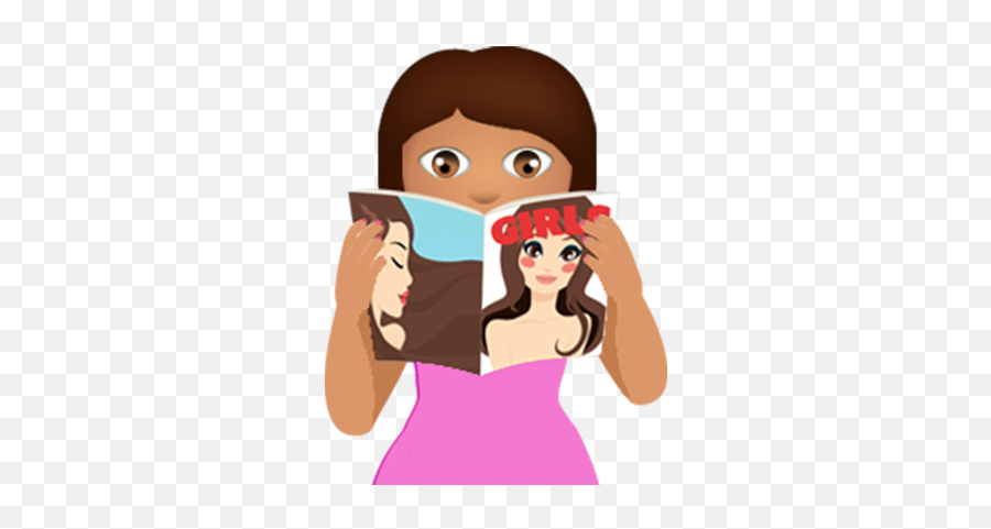 Bff Julia - Cartoon Reading A Magazine Emoji,Girly Emoji
