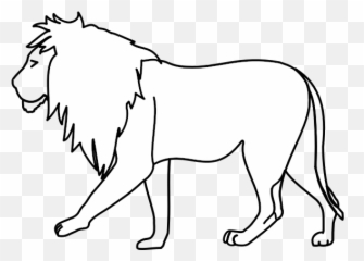 Vector Image Of Walking Lion Line Art - Emoji