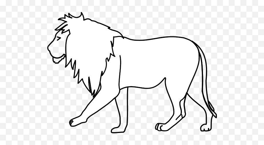 Vector Image Of Walking Lion Line Art - Walking Lion Emoji,Drink Emoticons