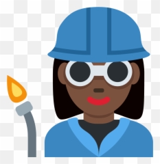 Twemoji2 1f469 - Many Black Women In Construction Cartoon Emoji,Hard Emoji