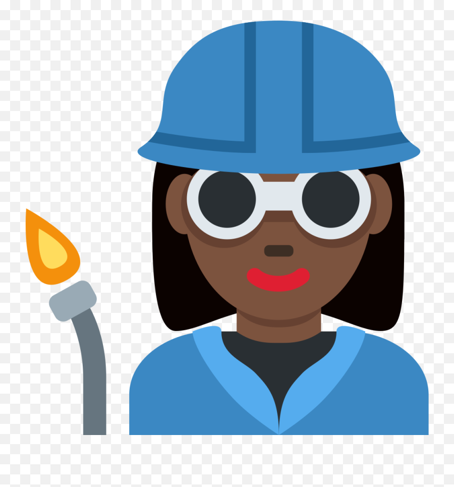 Twemoji2 1f469 - Many Black Women In Construction Cartoon Emoji,Hard Emoji