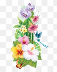 Pin - Fence With Tropical Flowers Clipart Emoji,Hawaiian Flower Emoji