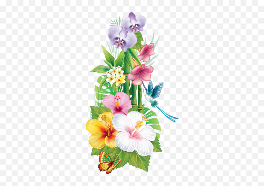 Pin - Fence With Tropical Flowers Clipart Emoji,Hawaiian Flower Emoji