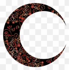 Gold Floral Crescent Moon Mark Ii 9 - Drawing Emoji