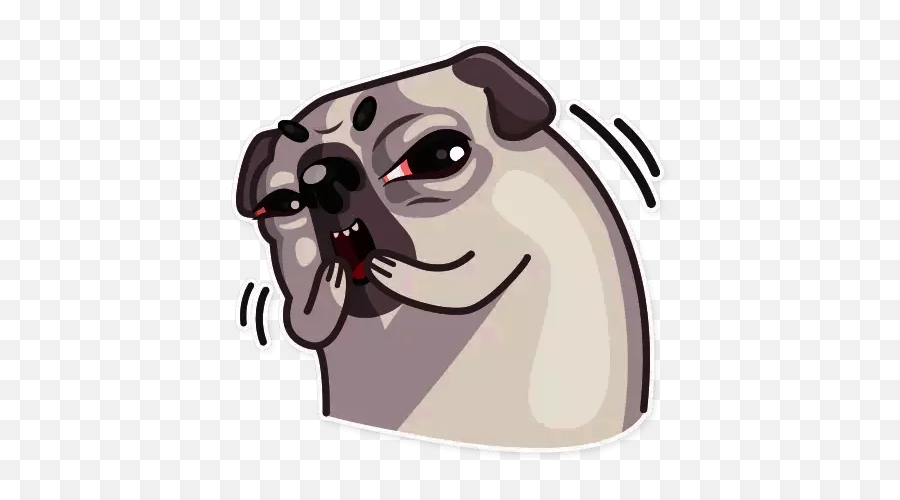 Doug The Angry Pug Emoji Whatsapp - Cartoon,Pug Emoji
