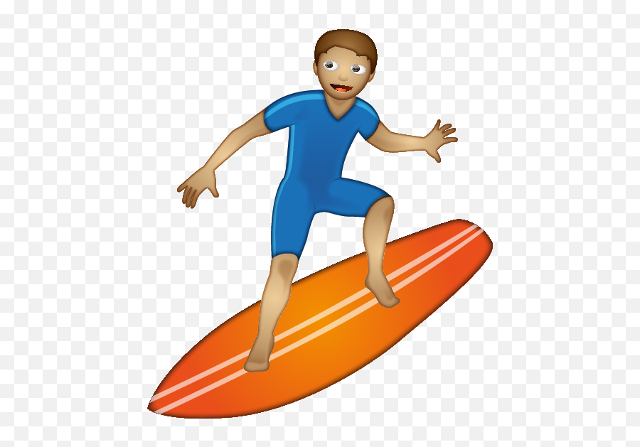 Man Surfing - Surfboard Fin Emoji,Surfer Emoji