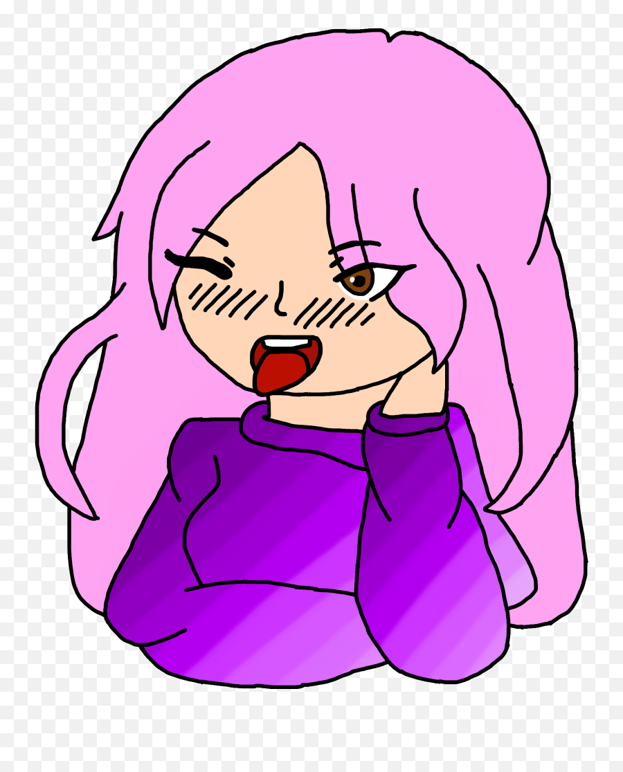 Anime Animegirl Girl Ahegao Ahegaoface - Cartoon Emoji,Ahegao Face Emoji