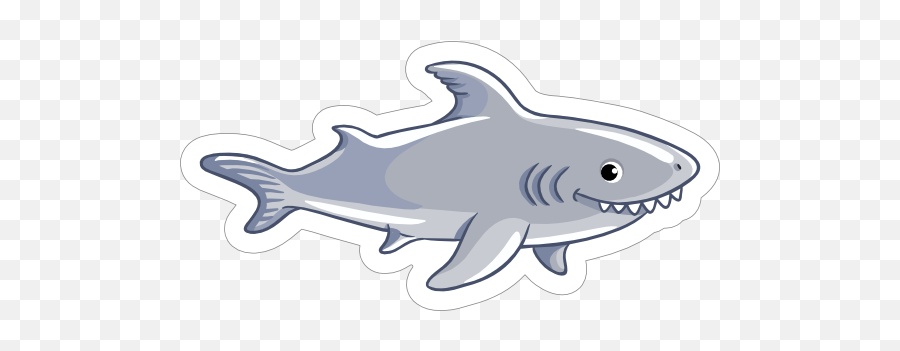 Cute Smiling Shark Sticker - Great White Shark Emoji,Facebook Shark Emoji