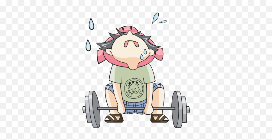 Piggy Boy U2013 Chibi Character By Edb Group - Various Action Emoji,Weightlifter Emoji